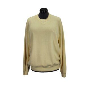 Faconnable Pullover Sweater Men’s Size Large V-Notch Crew Neck‎ Tight Knit